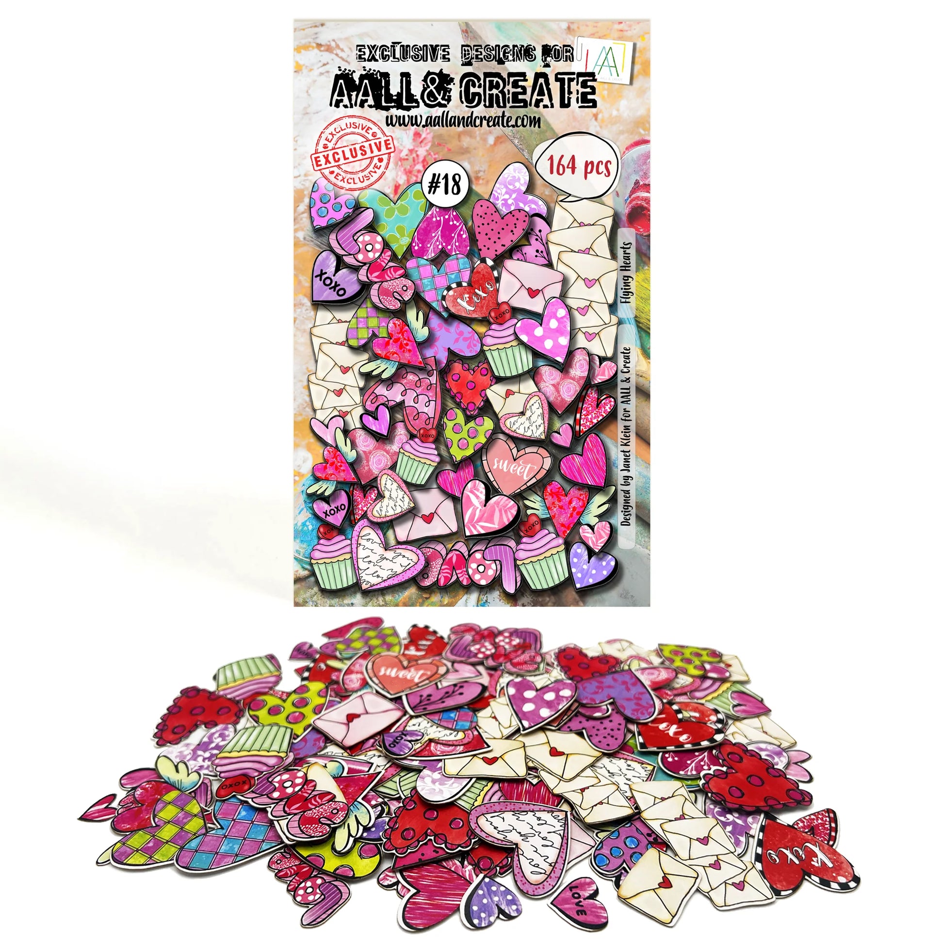 AALL & CREATE - Ephemera Die Cuts  -Flying Hearts #18