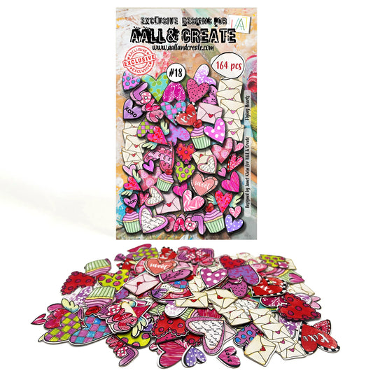 AALL & CREATE - Ephemera Die Cuts  -Flying Hearts #18