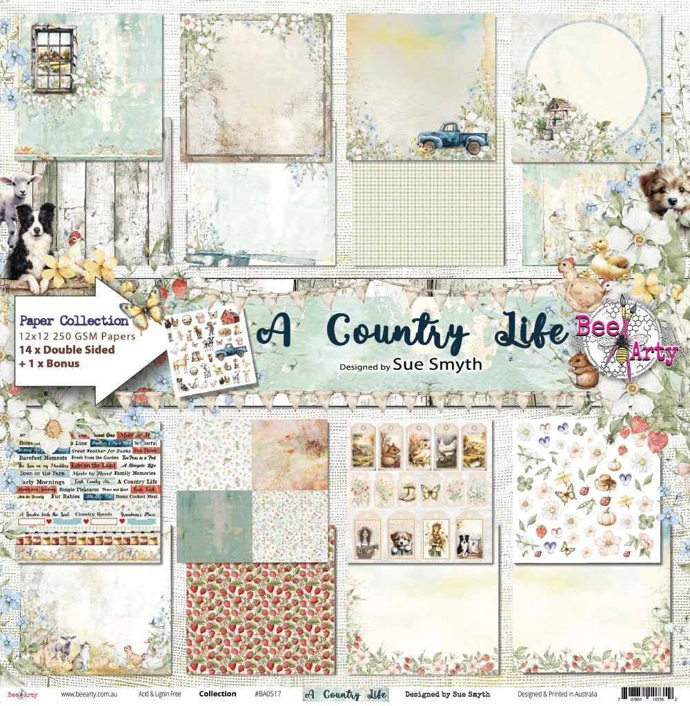 Bee Arty - A Country Life 12'' x 12'' Paper Collection Pack