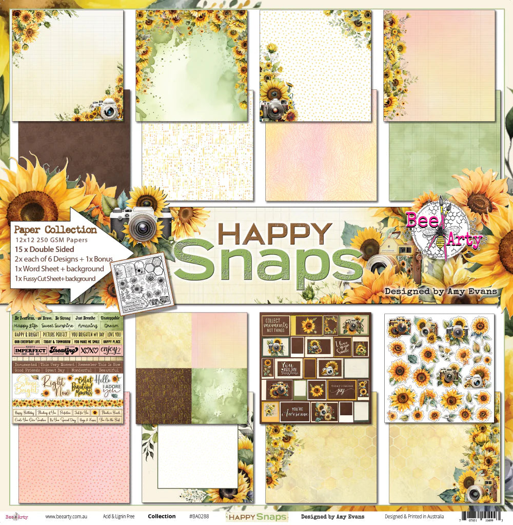 Bee Arty - Happy Snaps 12'' x 12'' Paper Packs