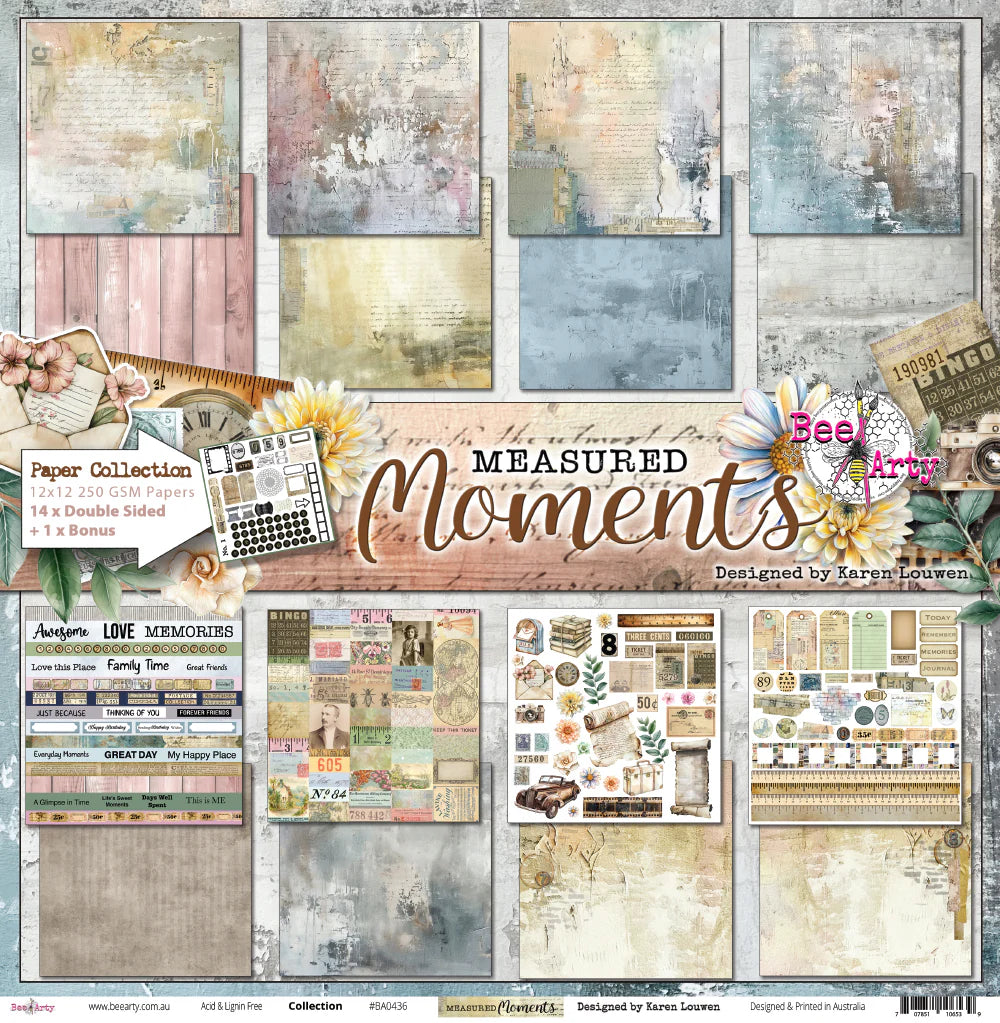 Bee Arty -Measured Moments 12'' x 12'' Paper Collection Pack