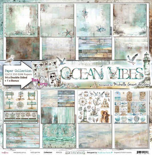 Bee Arty - Ocean Vibes 12'' x 12'' Paper Collection Pack