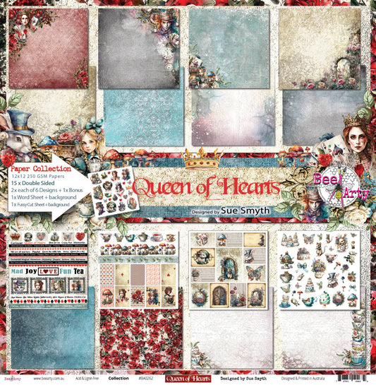 Bee Arty - Queen Of Hearts 12'' x 12'' Paper Packs NEW Collection