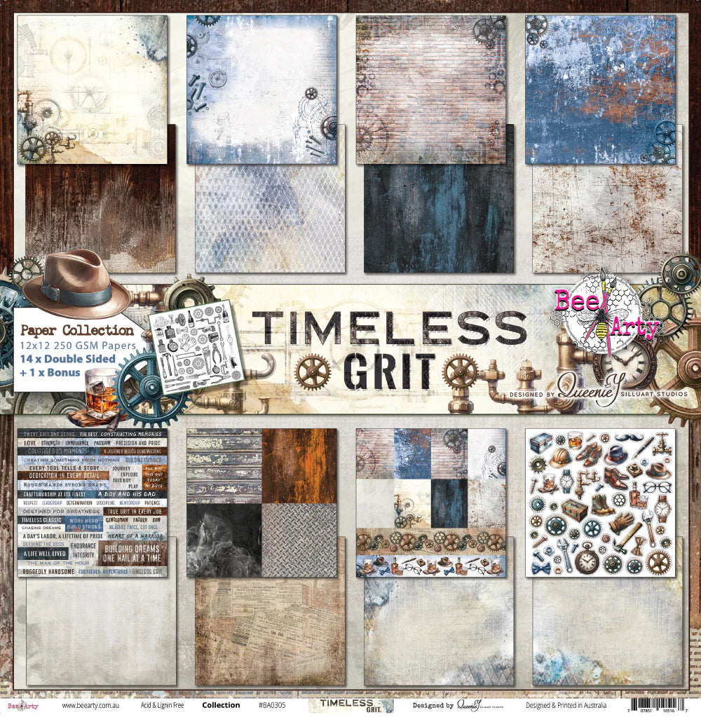 Bee Arty - Timeless Grit 12'' x 12'' Paper Packs