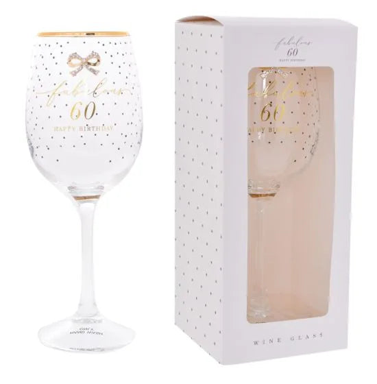 Jewelled 60th Wine Glass