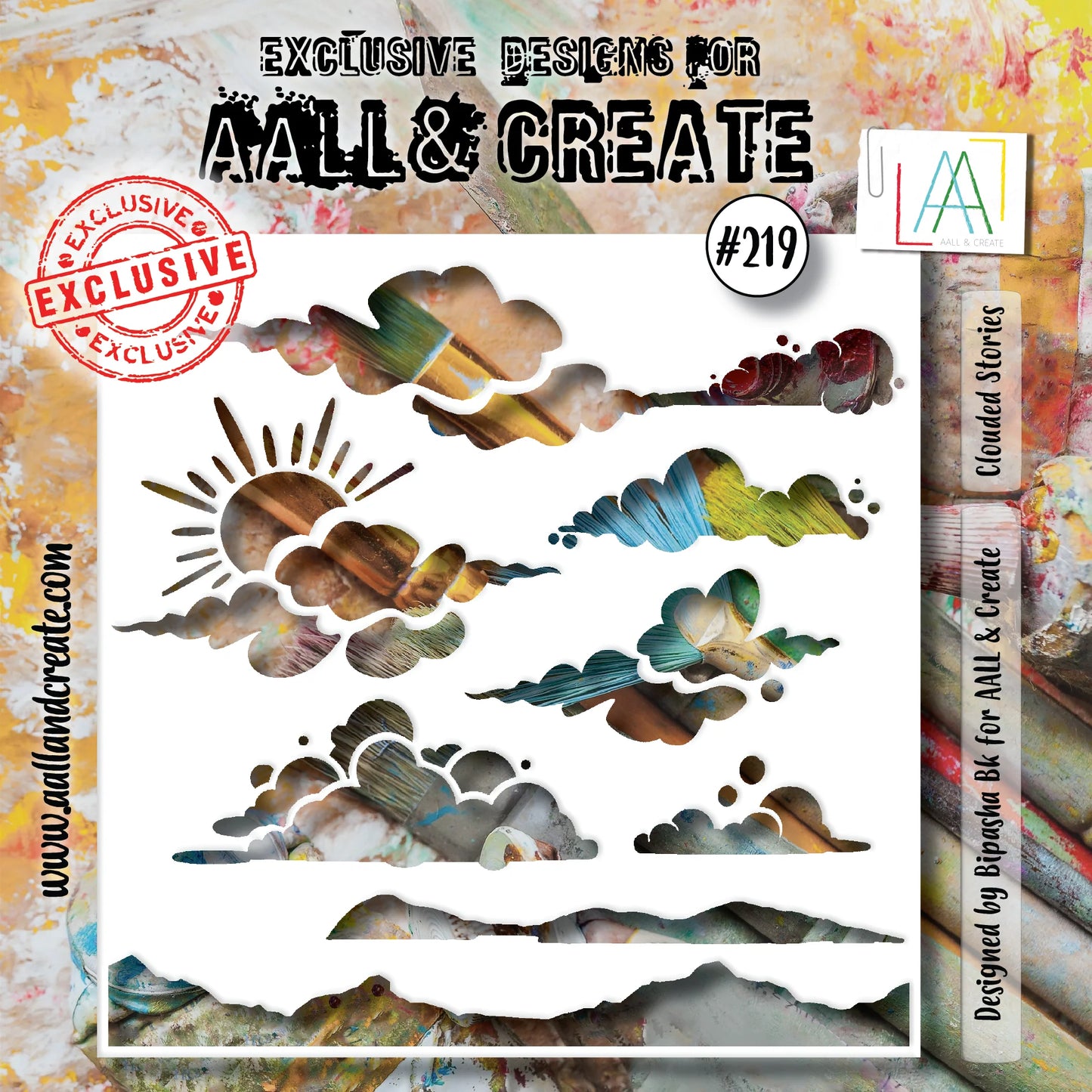 AALL & CREATE - 6X6  Stencil  - Clouded Stories #219
