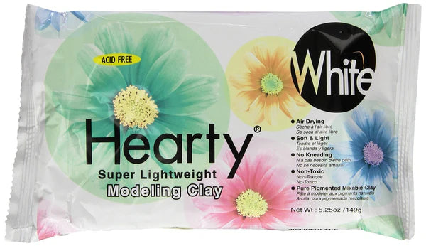 Hearty Super Lightweight Air Dry Clay 5.25 oz - White