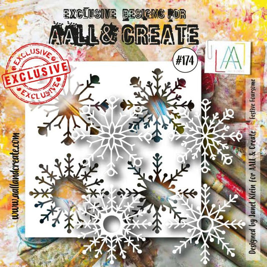 AALL & CREATE - 6X6  Stencil  -Festive Foursome #174