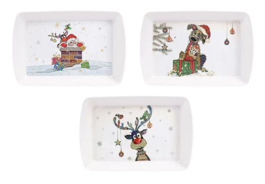 Bug Art Kooks Xmas Melamine Trays
