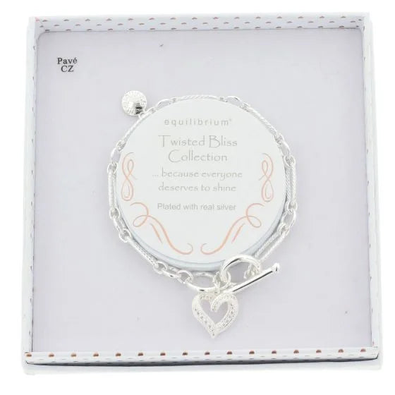 Equilibrium Twisted Bliss Heart Glam Bracelet