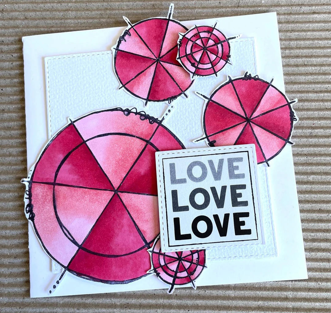 Paper Rose  Die Cuts - Black & White Sentiment Sheets