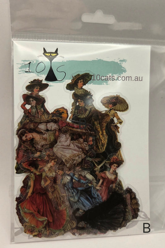 Clear Stickers - Vintage Ladies B