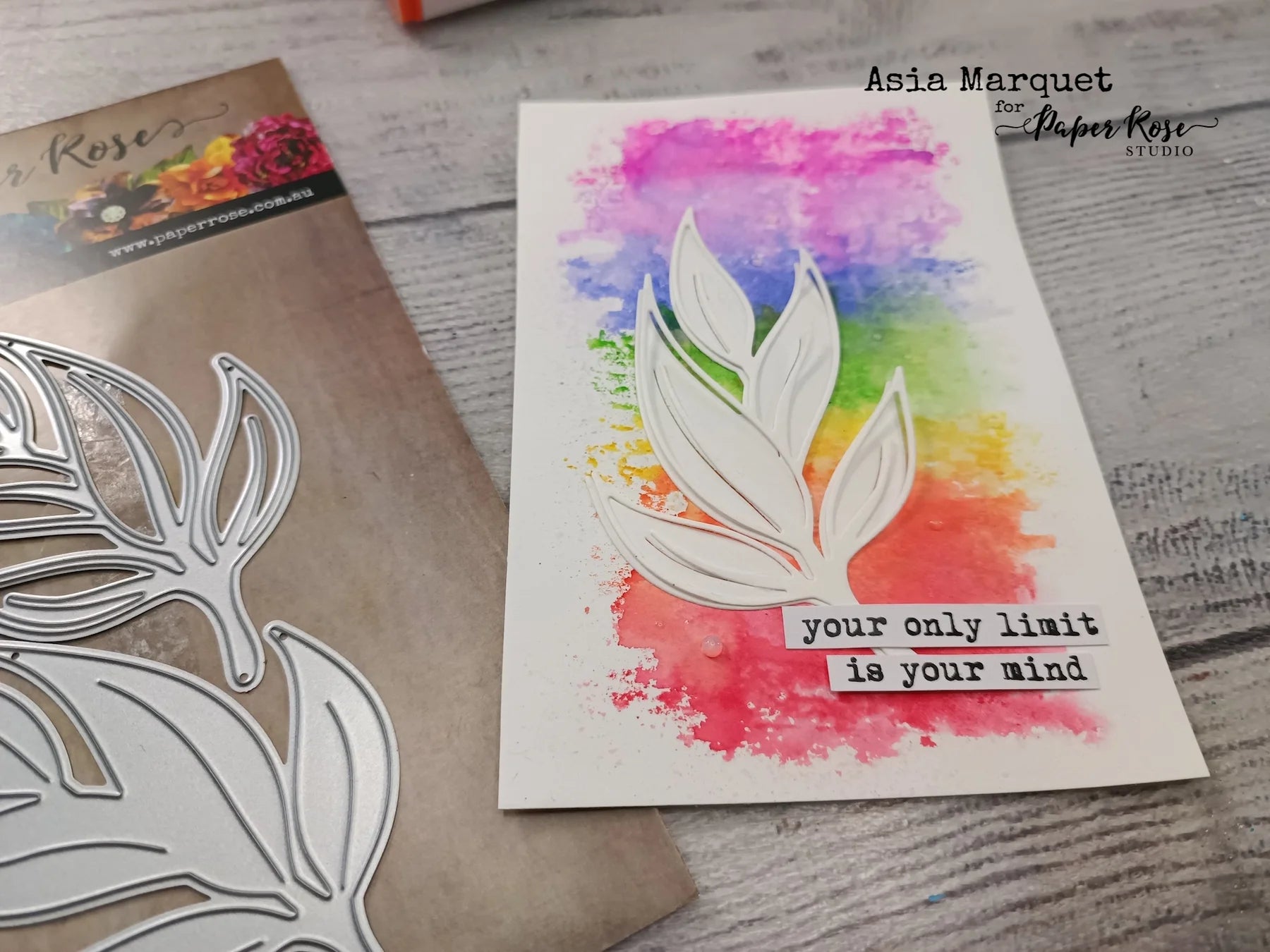 Paper Rose -  Metal Cutting Die - Gum Leaves
