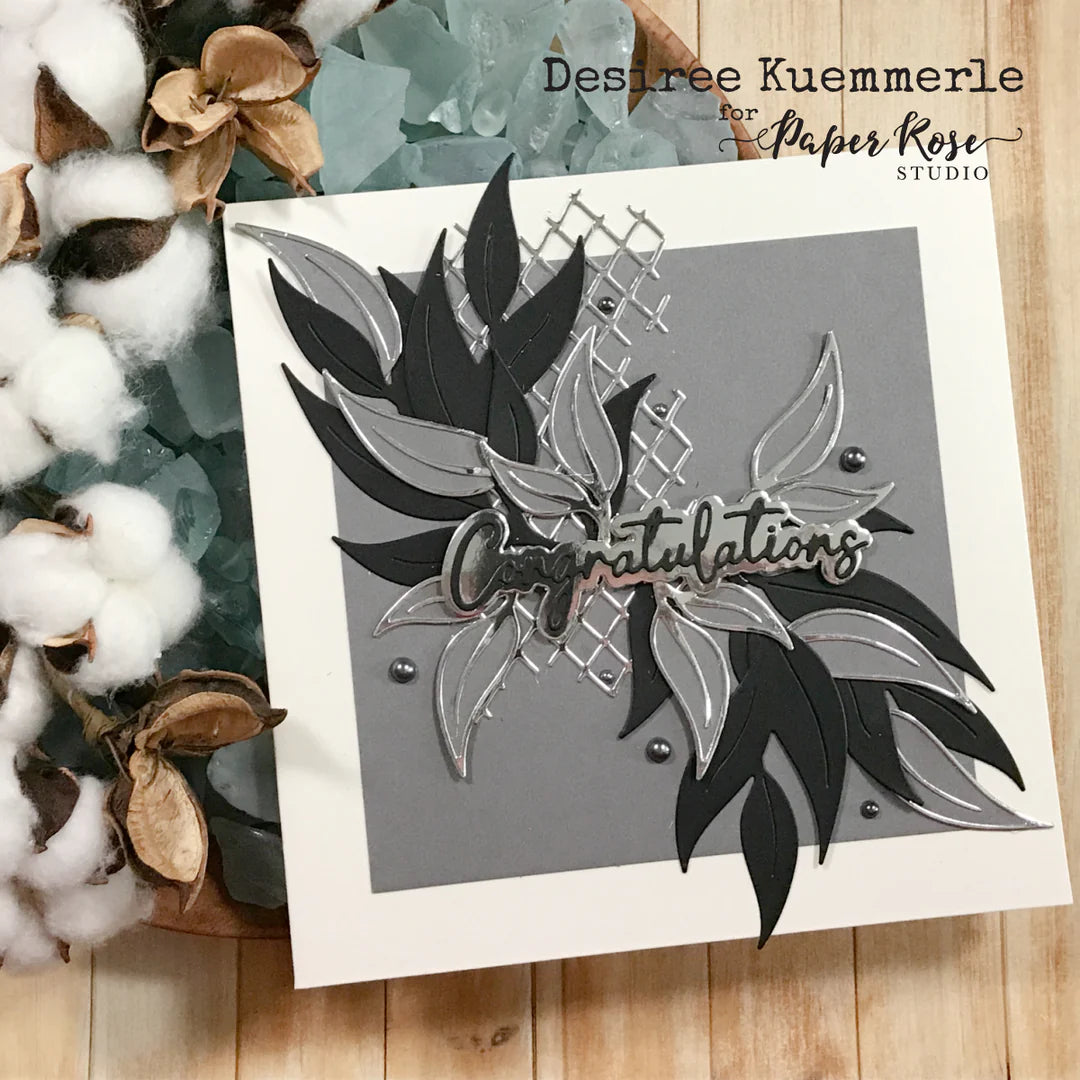Paper Rose -  Metal Cutting Die - Gum Leaves
