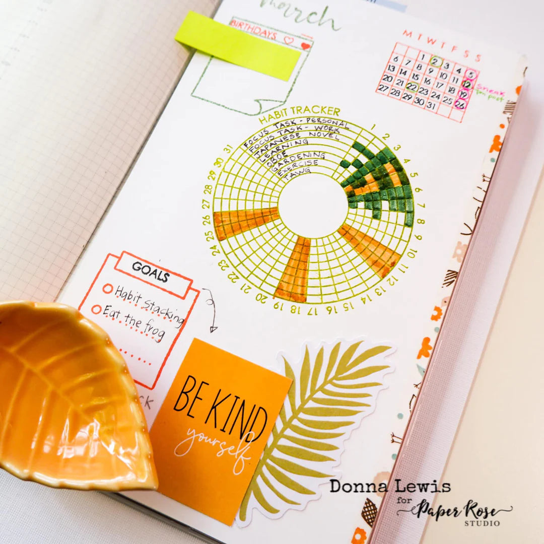 Paper Rose -  Clear Stamp Set - Planners Basics