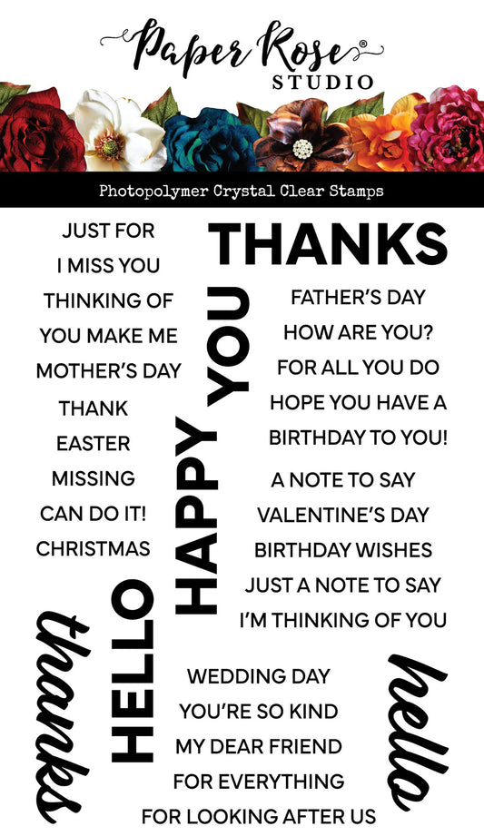 Paper Rose -  Clear Stamp Set - Stacked Sentiments No. 2