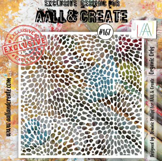 AALL & CREATE - 6X6  Stencil  - Organic Orbs #167