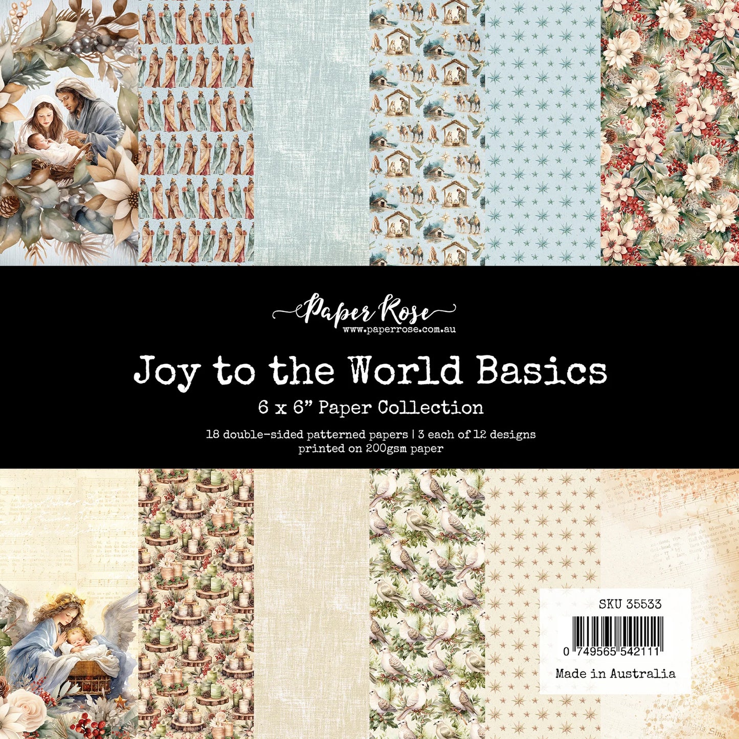 Paper Rose - Joy To The World Basics 6'x6' Paper Collection