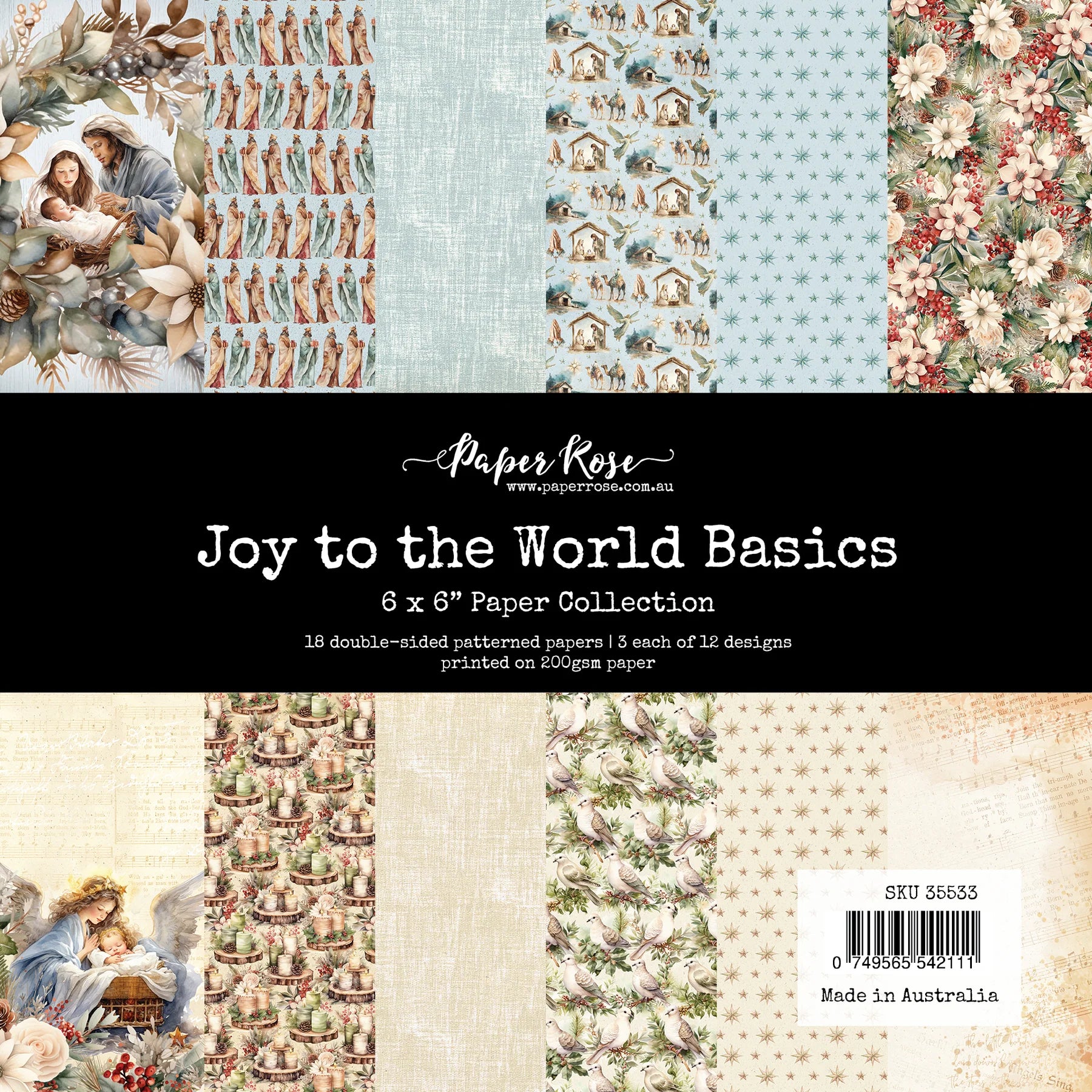Paper Rose - Joy To The World Basics 6'x6' Paper Collection