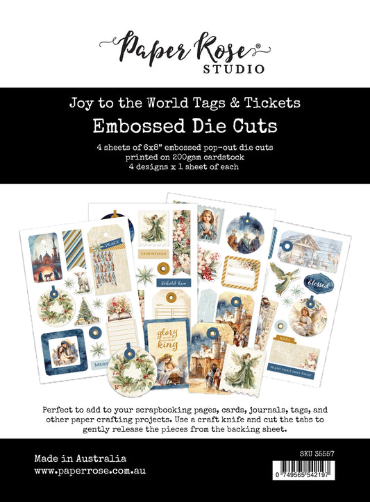 Paper Rose Embossed Die Cuts - Joy To The World