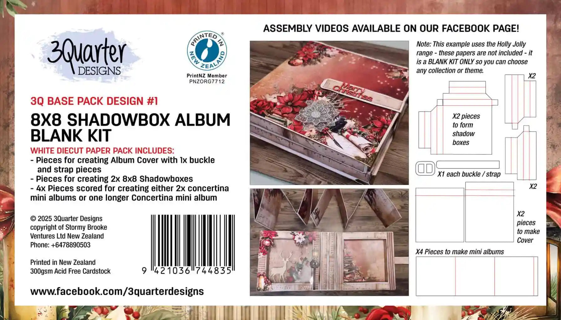 3Quarter Designs - 8x8 Shadow Album Blank Kit