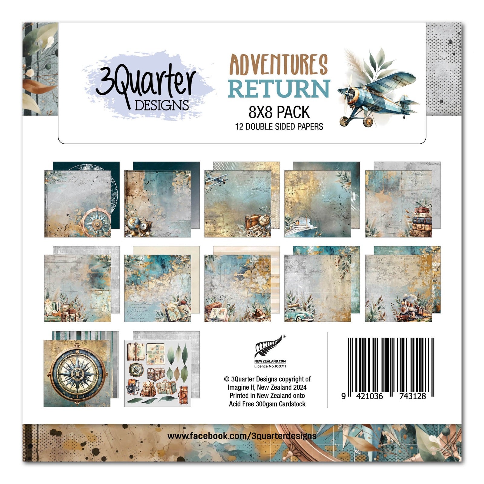 3 Quarter Designs - Adventures Return Paper Pack 8