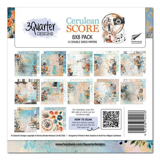 3 Quarter Designs - Cerulean Score 8x8 Pack&nbsp;