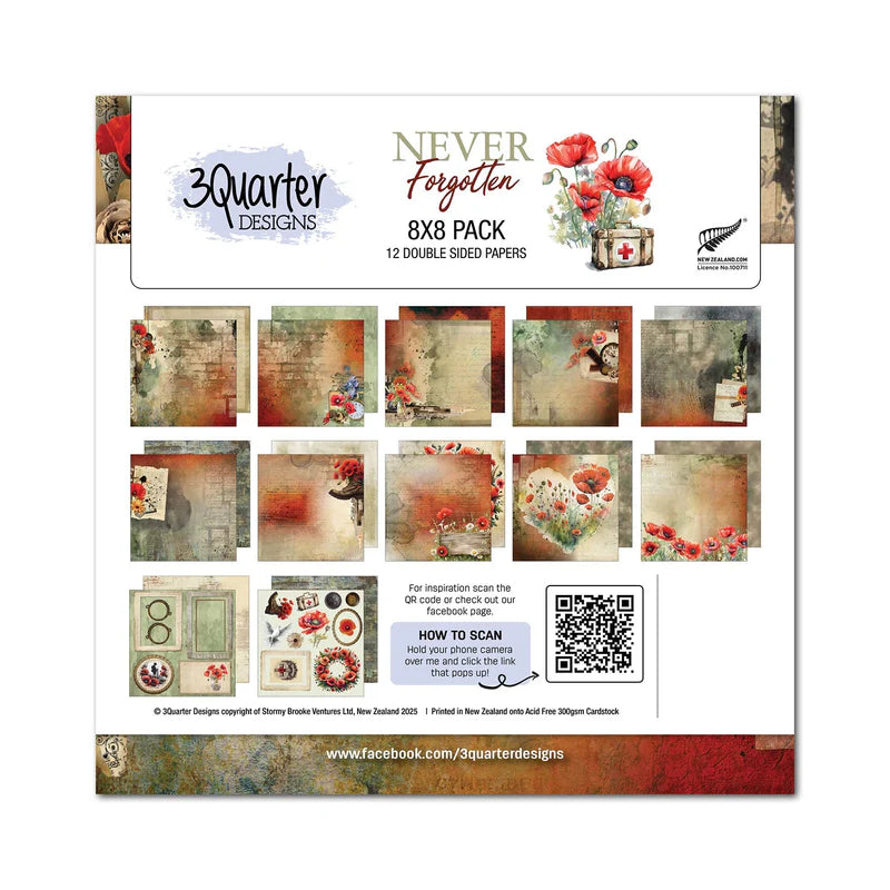 3 Quarter Designs - Never Forgotten 8x8 Pack
