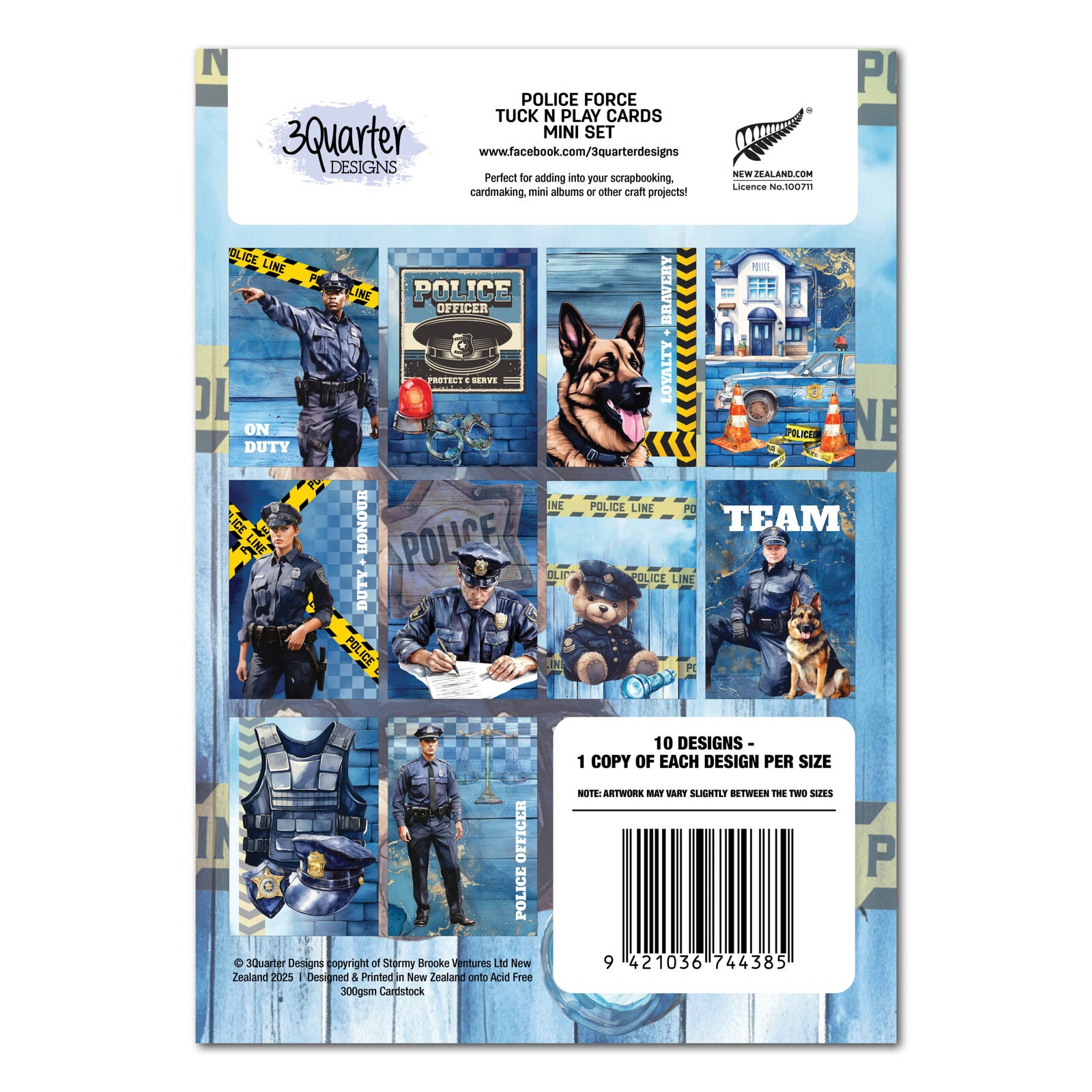 3 Quarter Designs - Police Force Mini Collection Designer Paper & Diecuts Set & Tuck n Play Mini Set
