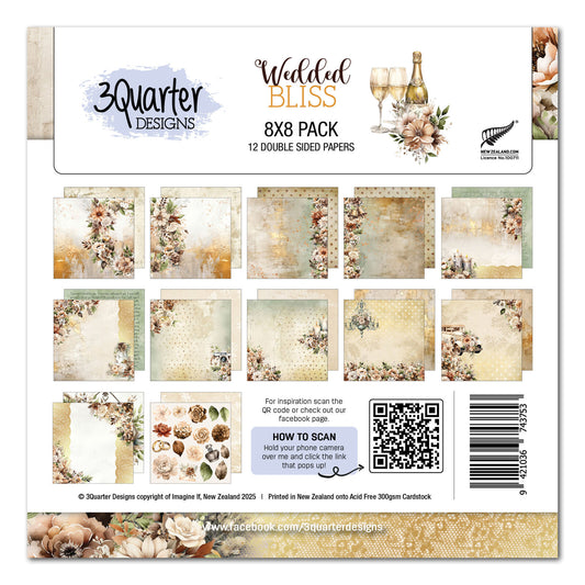 3 Quarter Designs - Wedding Bliss  Collection 8x8 Pack