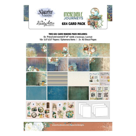 3 Quarter Designs -Incredible Journey 6x4 Card Pack