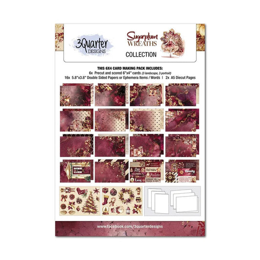 3 Quarter Designs - Sugarplum Wreath 6x4 Card Pack