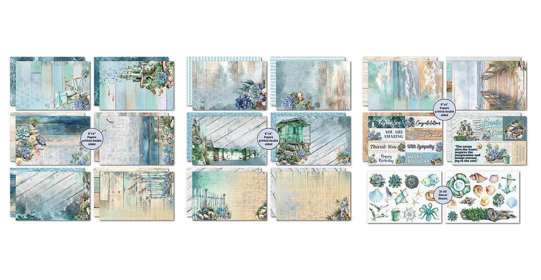 3 Quarter Designs - Coastal Boardwalk 6x4 Card Pack