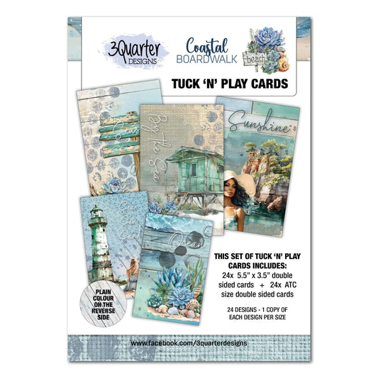 3 Quarter Designs - Coastal Boardwalk Tuck 'n' Play Cards