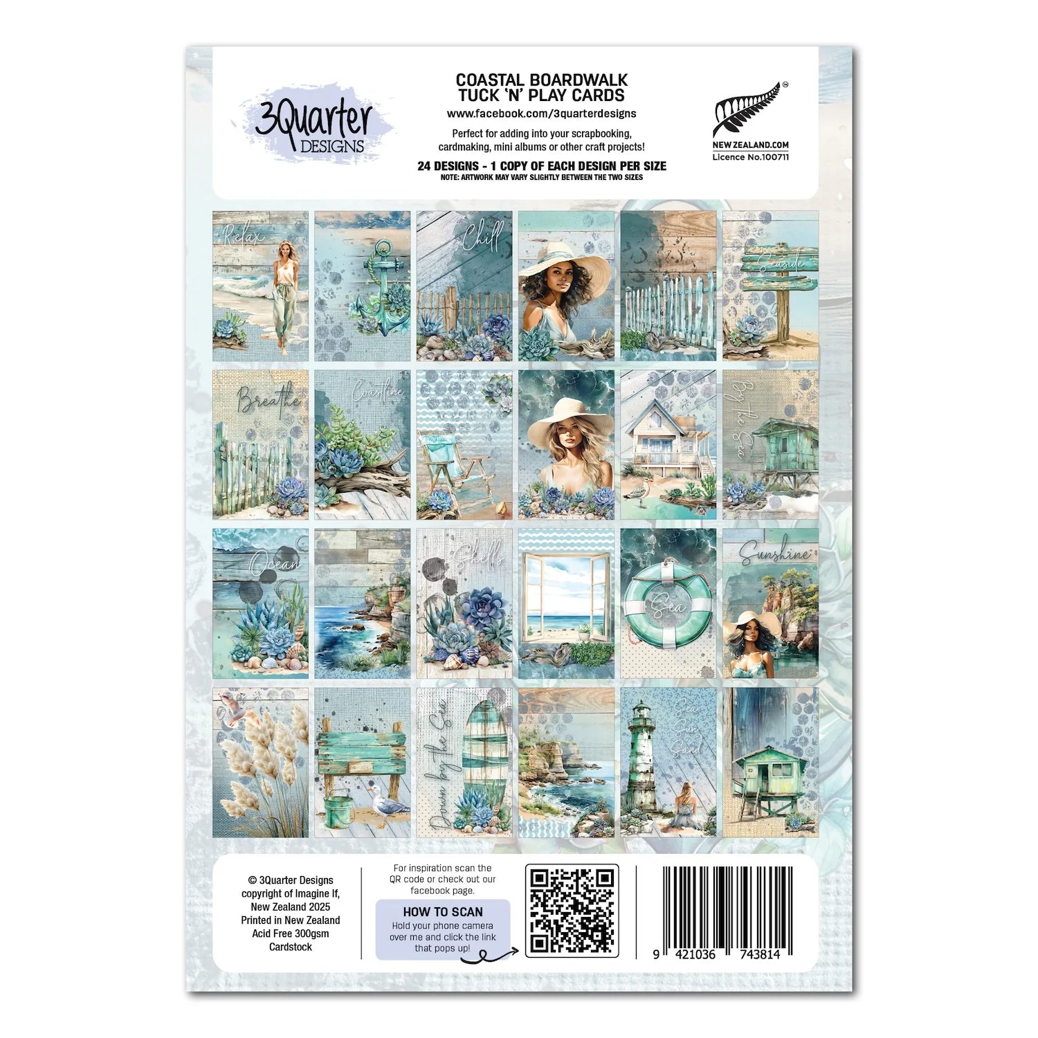 3 Quarter Designs - Coastal Boardwalk Tuck 'n' Play Cards