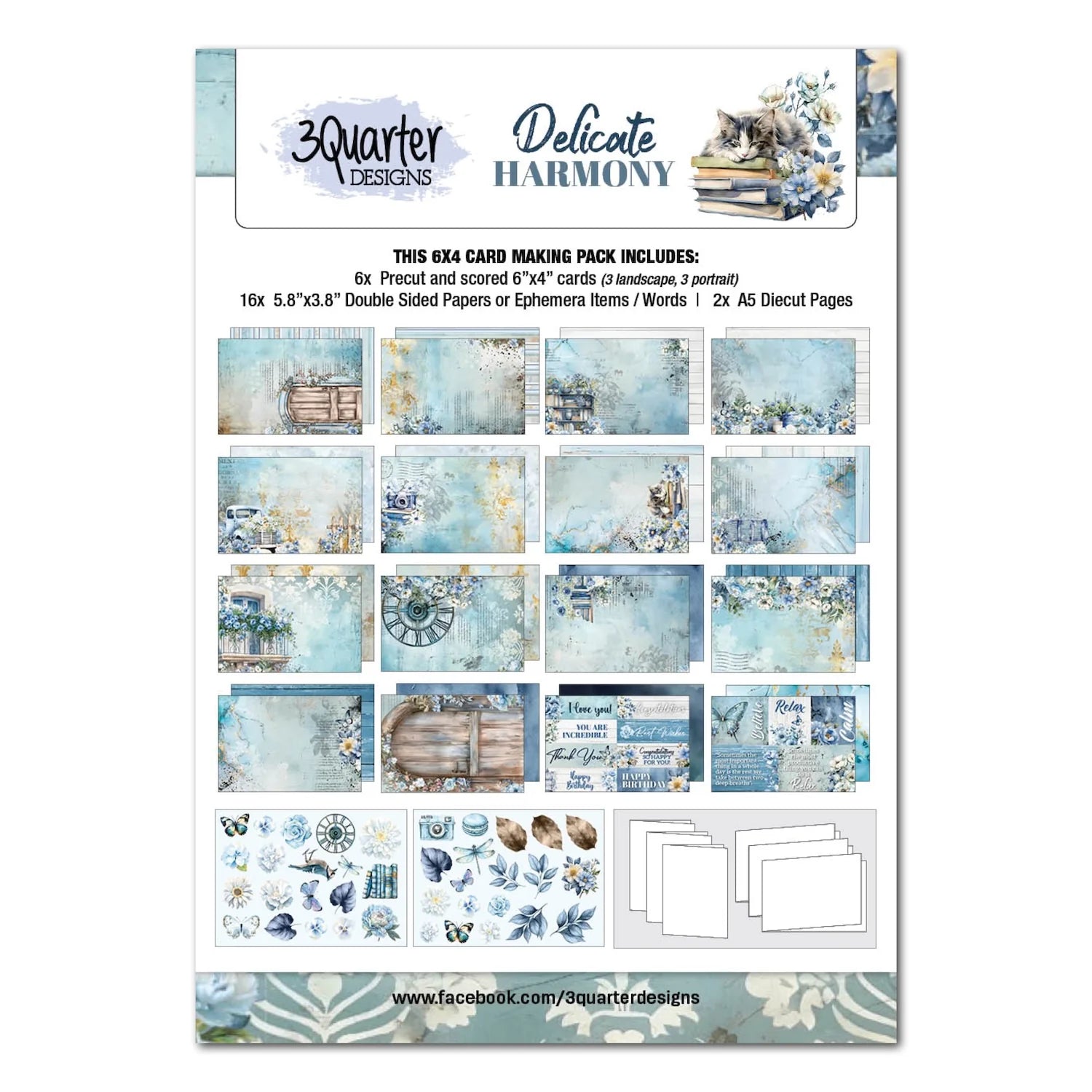 3 Quarter Designs - Delicate Harmony 6x4 Card Pack