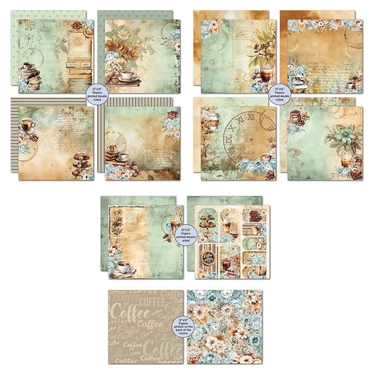3 Quarter Designs - Mocha Fix Collection Designer Paper & Diecuts Set