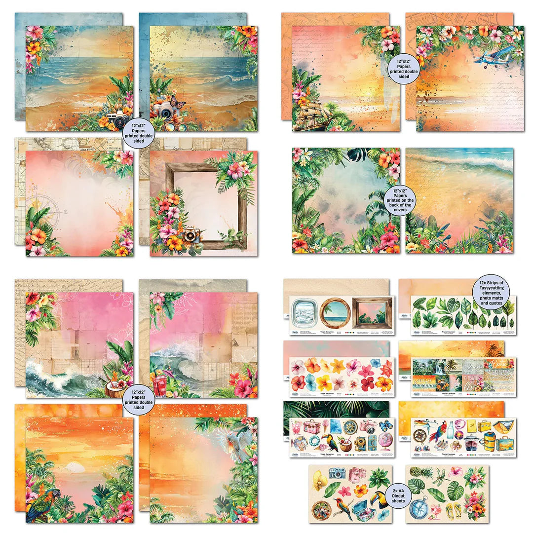 3 Quarter Designs - Tropic Excursion Collection Designer Paper & Diecuts Set