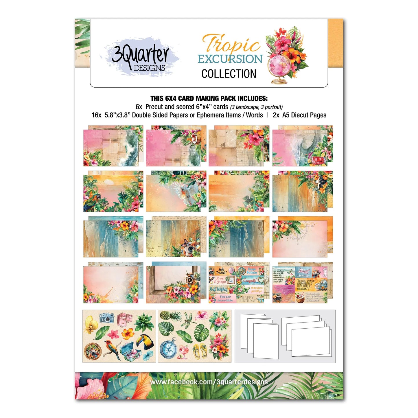3 Quarter Designs - Tropic Excursion  6x4 Card Pack