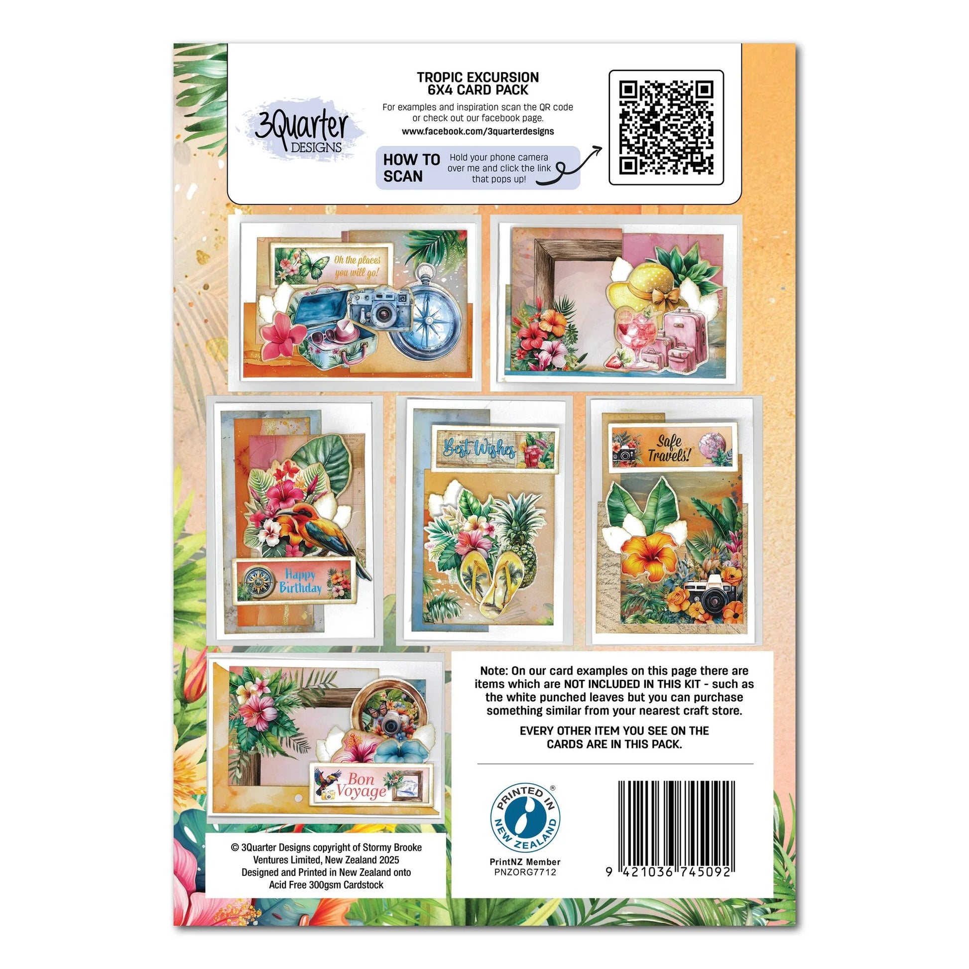3 Quarter Designs - Tropic Excursion  6x4 Card Pack