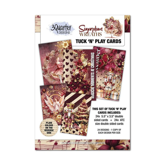 3 Quarter Designs - Sugarplum Wreath Tuck 'n' Play Cards