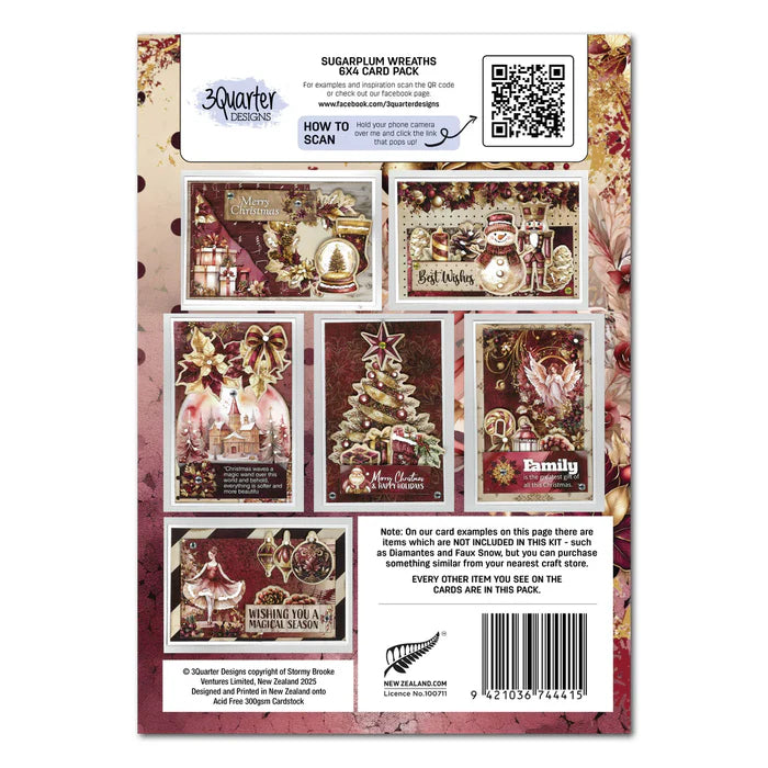 3 Quarter Designs - Sugarplum Wreath 6x4 Card Pack