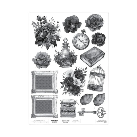 3 Quarter Designs - Acetate Sheets - Petal Serenade