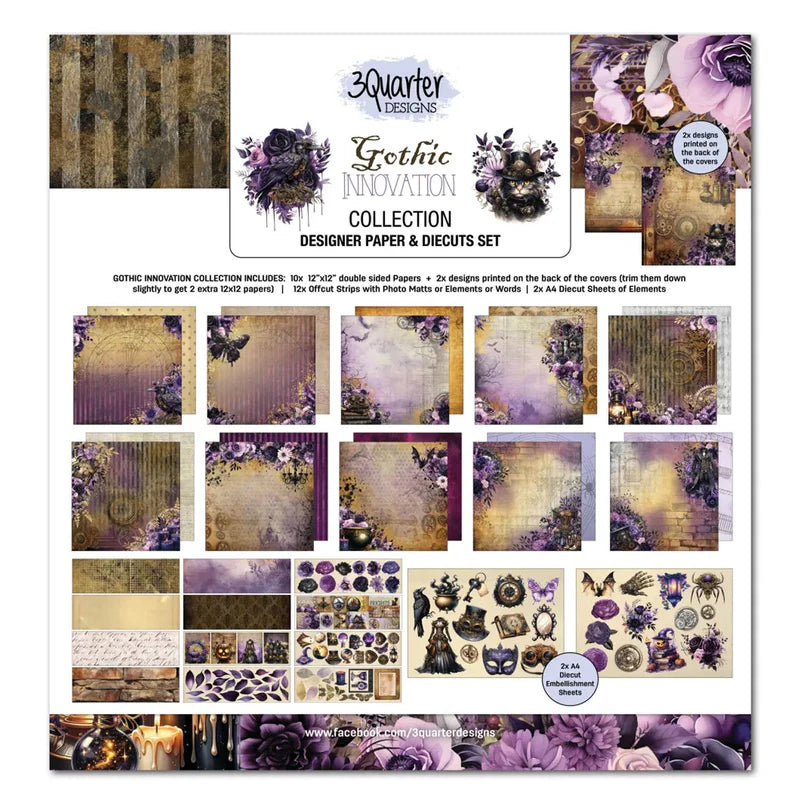 3 Quarter Designs - Gothic Innovation Collection Designer Paper & Diecuts Set