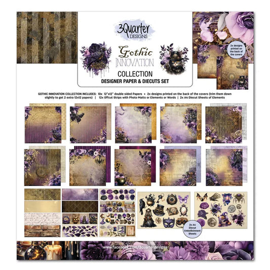3 Quarter Designs - Gothic Innovation Collection Designer Paper & Diecuts Set