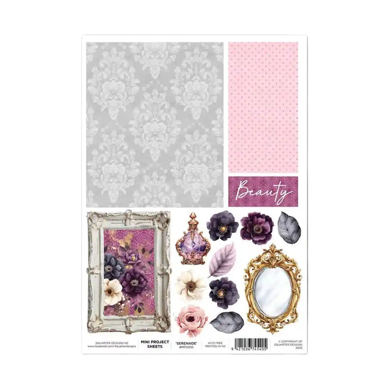 3 Quarter Designs - Mini Project Sheets - Petal Serenade