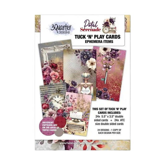 3 Quarter Designs - Petal Serenade Tuck 'n' Play Cards
