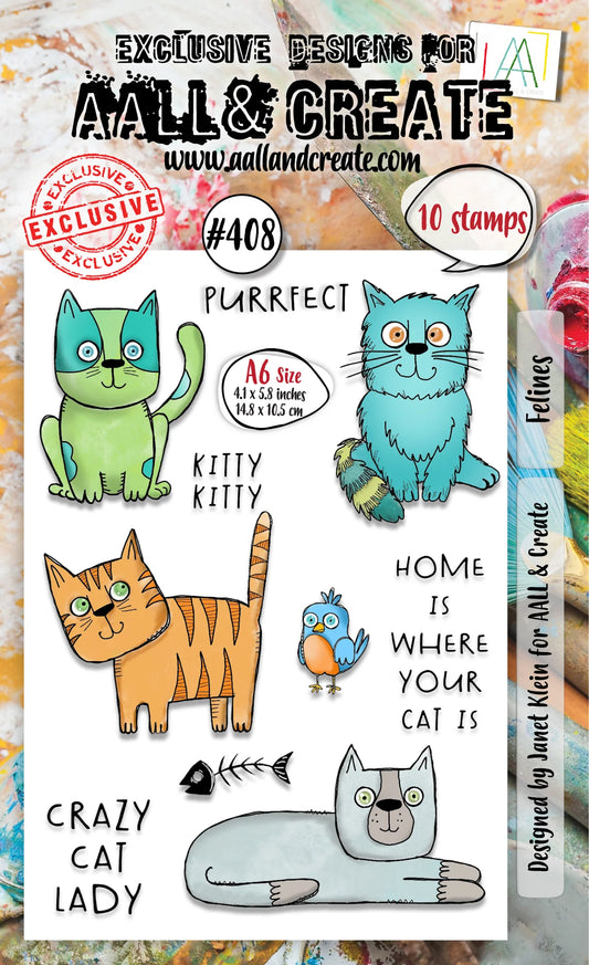 AALL & CREATE - A6 Stamps -Felines #408