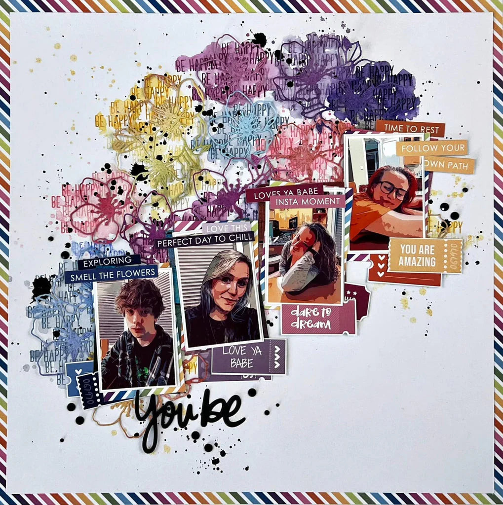 Paper Rose  Die Cuts - Rainbow Poppies Sentiment Sheets