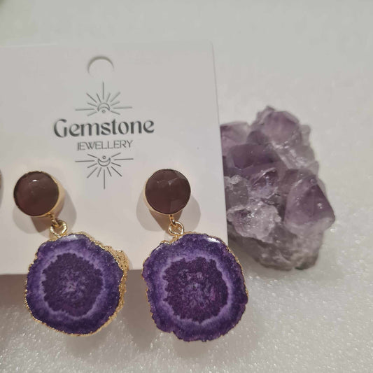 Gemstone Earrings with Gold plating